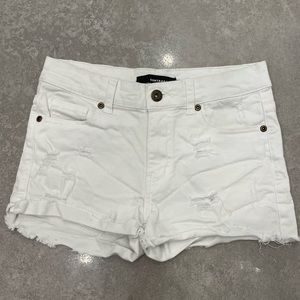 Contraband girls white cut off distressed denim shorts